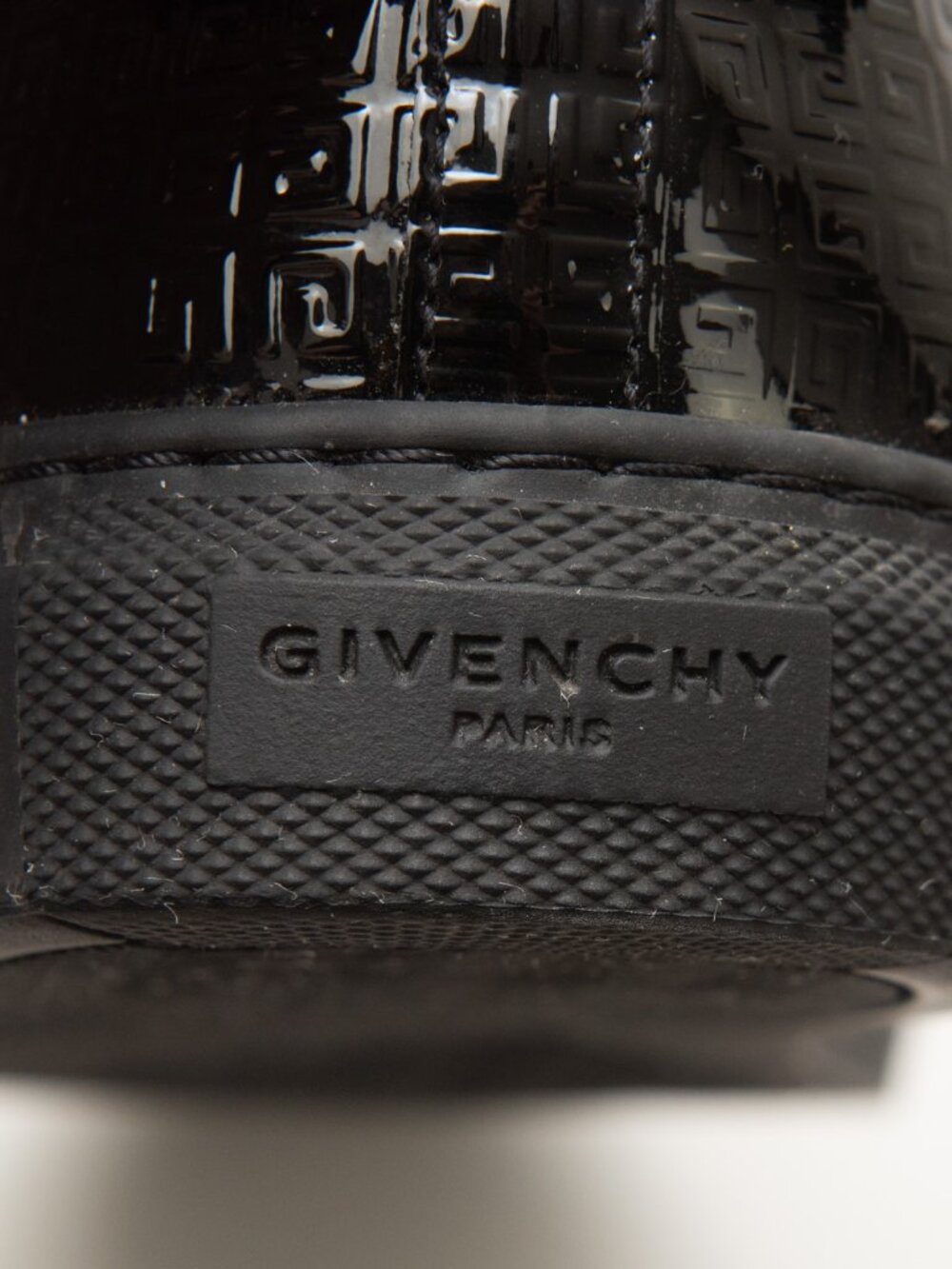 Givenchy Urban Street Logo-Embossed Patent Leather Sneakers Black Size 38.5 8.5 - Picture 12 of 14